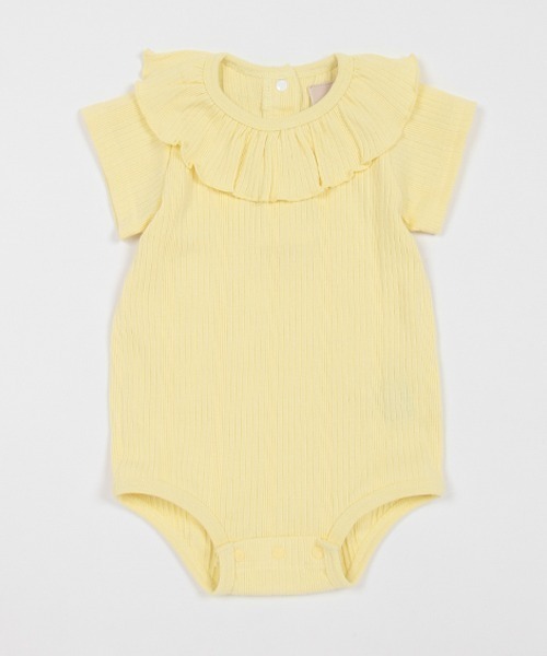 petit main（プティマイン）の「フリルロンパース（ロンパース・キッズ・ブラック/オフホワイト/レモンイエロー・70cm/80ｃｍ）」の3枚目の写真