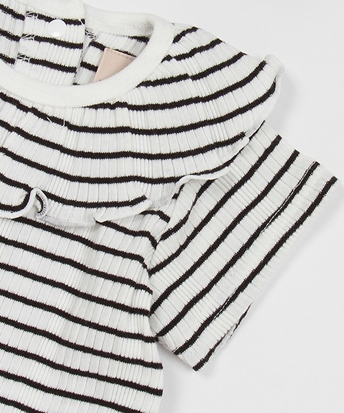 petit main（プティマイン）の「フリルロンパース（ロンパース・キッズ・ブラック/オフホワイト/レモンイエロー・70cm/80ｃｍ）」の7枚目の写真