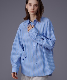 HEART EMBROIDERY STRIPE SHIRT / ハート刺繍ストライプシャツ