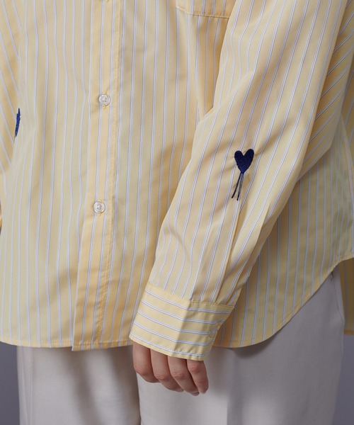 グッチ　ハート刺繍　シャツ　ブラウス　ストライプ　リボン　コットン　シルク　総柄 楽天市場】ハート刺繍 シャツの通販