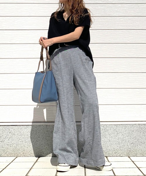 Q（キュー）の「シアーレーヨンスキッパーシャツ（シャツ/ブラウス・レディース・ピンク/ブラック/ベージュ/バーガンディー/マスタード・MEDIUM）」の7枚目の写真