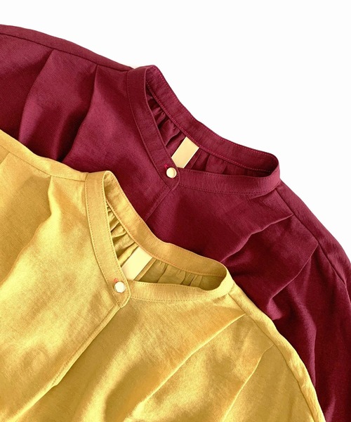 Q（キュー）の「シアーレーヨンスキッパーシャツ（シャツ/ブラウス・レディース・ピンク/ブラック/ベージュ/バーガンディー/マスタード・MEDIUM）」の22枚目の写真