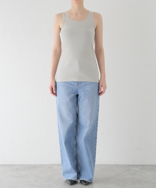 plage（プラージュ）の「OPEN-NECK TANK トップス（Tシャツ/カットソー・レディース・ライトグレー/ベージュ/イエロー・FREE）」の7枚目の写真