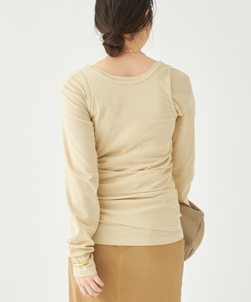plage（プラージュ）の「OPEN-NECK TANK トップス（Tシャツ/カットソー・レディース・ライトグレー/ベージュ/イエロー・FREE）」の12枚目の写真
