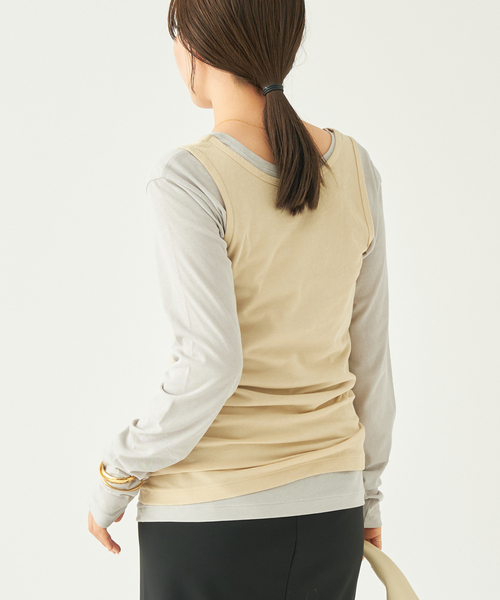 plage（プラージュ）の「OPEN-NECK TANK トップス（Tシャツ/カットソー・レディース・ライトグレー/ベージュ/イエロー・FREE）」の19枚目の写真