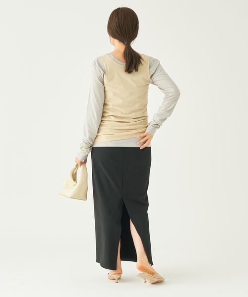 plage（プラージュ）の「OPEN-NECK TANK トップス（Tシャツ/カットソー・レディース・ライトグレー/ベージュ/イエロー・FREE）」の20枚目の写真
