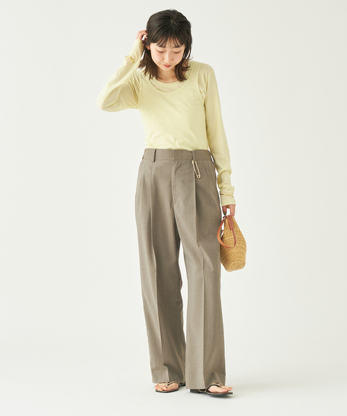 plage（プラージュ）の「OPEN-NECK TANK トップス（Tシャツ/カットソー・レディース・ライトグレー/ベージュ/イエロー・FREE）」の21枚目の写真