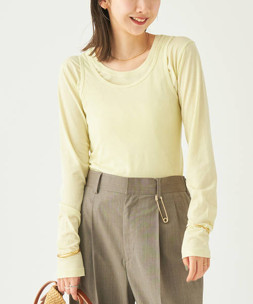 plage（プラージュ）の「OPEN-NECK TANK トップス（Tシャツ/カットソー・レディース・ライトグレー/ベージュ/イエロー・FREE）」の22枚目の写真