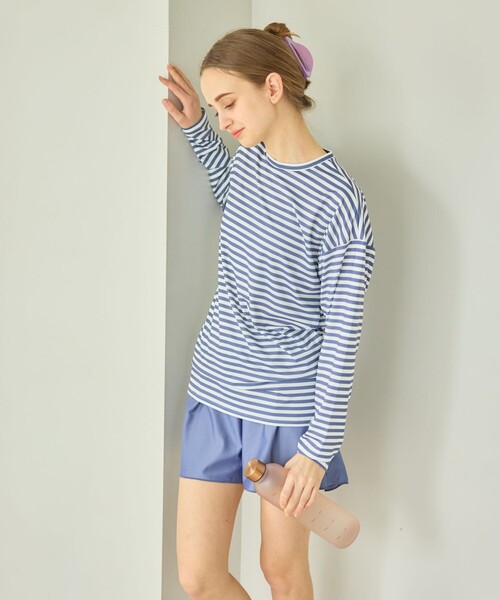 FREAK'S STORE(フリークスストア)の「限定展開 ボーダーラッシュガード付ビキニ3Pセット(水着・スイムウェア)(水着・レディース・ブラック/ベージュ/グリーン/レッド/ブルー・MEDIUM/SMALL)」の21枚目の写真