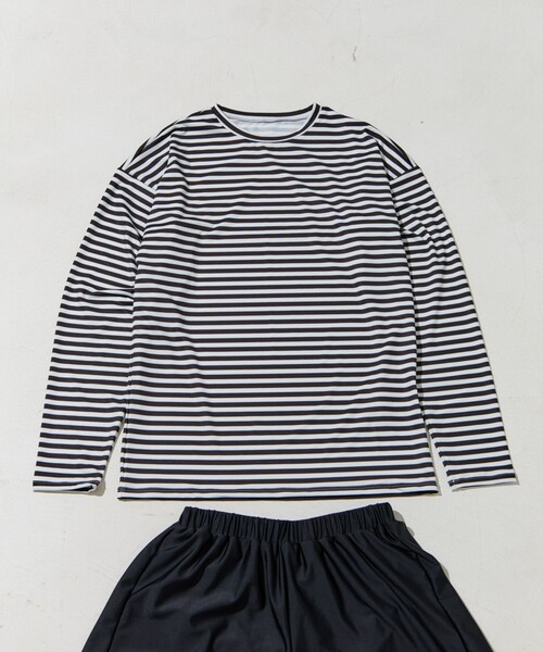 FREAK'S STORE(フリークスストア)の「限定展開 ボーダーラッシュガード付ビキニ3Pセット(水着・スイムウェア)(水着・レディース・ブラック/ベージュ/グリーン/レッド/ブルー・MEDIUM/SMALL)」の9枚目の写真