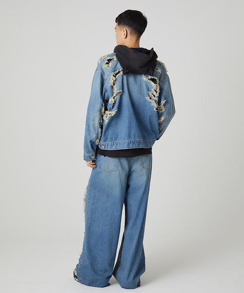 DISCOVERED（ディスカバード）の「BORO DENIM BLOUSON（デニムジャケット・メンズ・ブラック/インディゴブルー・1/3）」の8枚目の写真