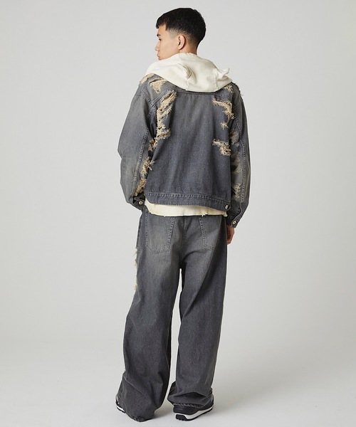 DISCOVERED（ディスカバード）の「BORO DENIM BLOUSON（デニムジャケット・メンズ・ブラック/インディゴブルー・1/3）」の11枚目の写真