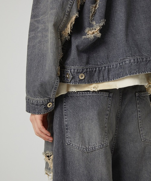 DISCOVERED（ディスカバード）の「BORO DENIM BLOUSON（デニムジャケット・メンズ・ブラック/インディゴブルー・1/3）」の16枚目の写真