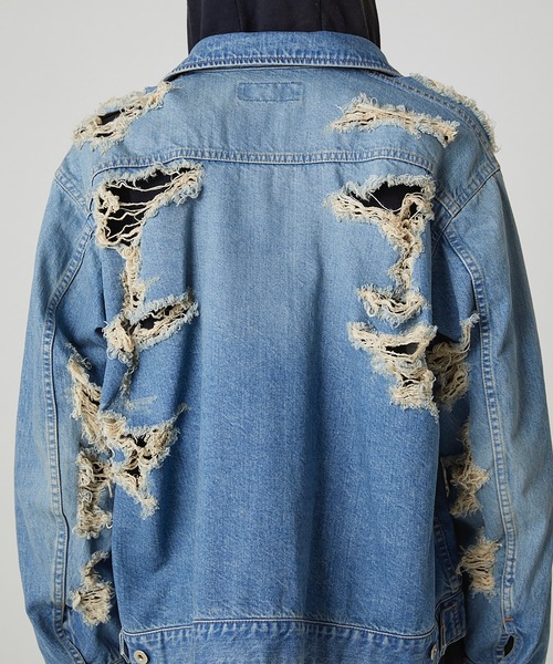 DISCOVERED（ディスカバード）の「BORO DENIM BLOUSON（デニムジャケット・メンズ・ブラック/インディゴブルー・1/3）」の19枚目の写真
