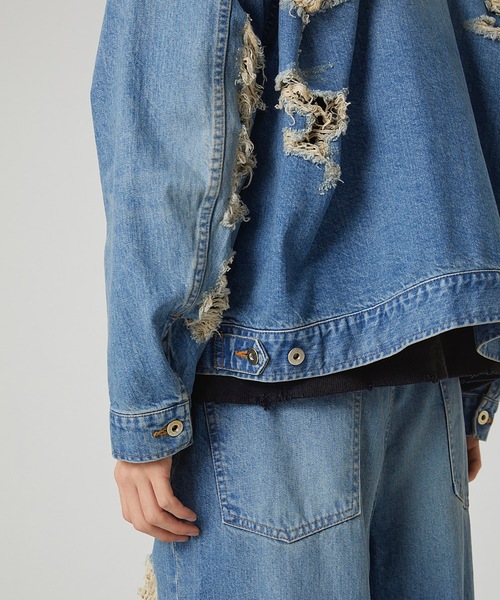 DISCOVERED（ディスカバード）の「BORO DENIM BLOUSON（デニムジャケット・メンズ・ブラック/インディゴブルー・1/3）」の20枚目の写真