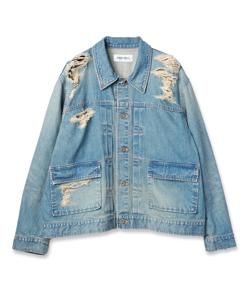 DISCOVERED（ディスカバード）の「BORO DENIM BLOUSON（デニムジャケット・メンズ・ブラック/インディゴブルー・1/3）」の21枚目の写真