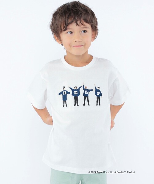 The Beatles（ザビートルズ）の「SHIPS KIDS:100～130cm / 〈家族おそろい〉【THE BEATLES】TEE（Tシャツ/カットソー・キッズ・オフホワイト/スカイブルー/ベージュ/ネイビー・100/110/120/130）」の2枚目の写真