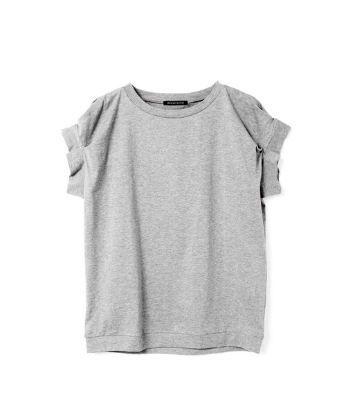 mizuiroind(ミズイロインド)の「mizuiro ind フリルスリーブクルーネックプルオーバー(Tシャツ/カットソー・レディース・キナリ/オフホワイト/グレー/ブラック/ブルー・FREE)」の4枚目の写真