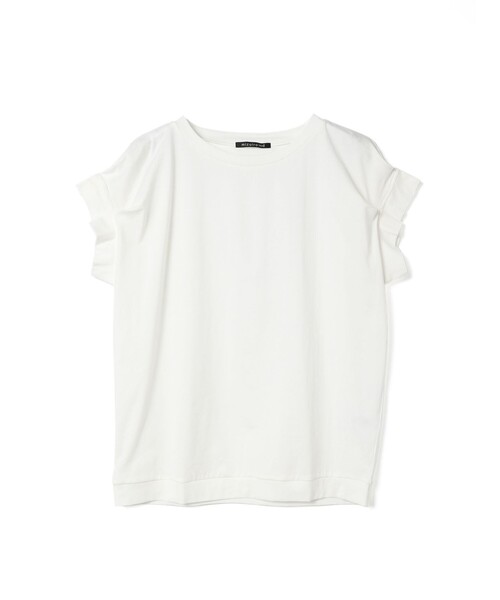 mizuiroind(ミズイロインド)の「mizuiro ind フリルスリーブクルーネックプルオーバー(Tシャツ/カットソー・レディース・キナリ/オフホワイト/グレー/ブラック/ブルー・FREE)」の2枚目の写真