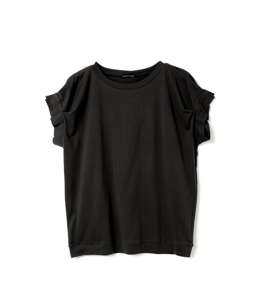 mizuiroind(ミズイロインド)の「mizuiro ind フリルスリーブクルーネックプルオーバー(Tシャツ/カットソー・レディース・キナリ/オフホワイト/グレー/ブラック/ブルー・FREE)」の6枚目の写真