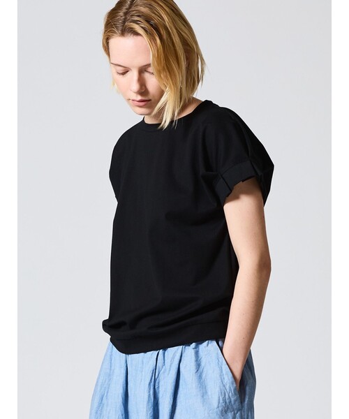 mizuiroind(ミズイロインド)の「mizuiro ind フリルスリーブクルーネックプルオーバー(Tシャツ/カットソー・レディース・キナリ/オフホワイト/グレー/ブラック/ブルー・FREE)」の13枚目の写真