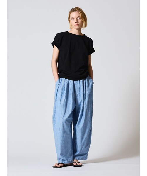 mizuiroind(ミズイロインド)の「mizuiro ind フリルスリーブクルーネックプルオーバー(Tシャツ/カットソー・レディース・キナリ/オフホワイト/グレー/ブラック/ブルー・FREE)」の16枚目の写真