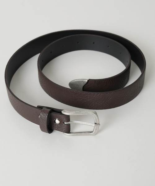 Monocoro toppi(モノコロトッピ)の「合皮 ベルト 28mm ヴィンテージ風 スクエア バックル(ベルト・レディース・ブラウン/ブラック・フリー)」の10枚目の写真