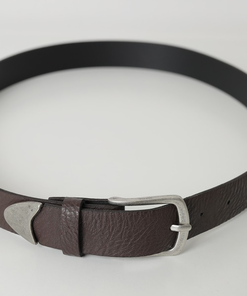 Monocoro toppi(モノコロトッピ)の「合皮 ベルト 28mm ヴィンテージ風 スクエア バックル(ベルト・レディース・ブラウン/ブラック・フリー)」の13枚目の写真