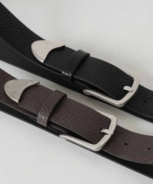 Monocoro toppi(モノコロトッピ)の「合皮 ベルト 28mm ヴィンテージ風 スクエア バックル(ベルト・レディース・ブラウン/ブラック・フリー)」の11枚目の写真