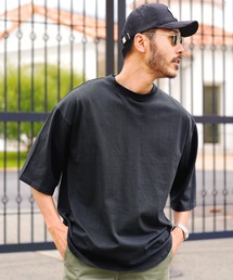 天竺5分袖 裾ラウンド 半袖 無地 Tシャツ