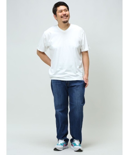 大きいサイズ Vネック Tシャツ 綿100％ 無地 メンズ（Tシャツ