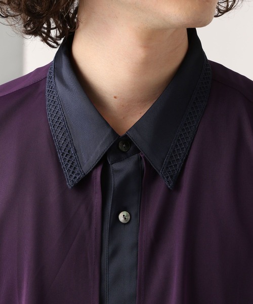 HARE(ハレ)の「【SET UP対応】シアーレイヤードシャツSS(HARE)(シャツ/ブラウス・メンズ・ブラック/ブラック系その他/グレー/パープル/ブルー/グレー系その他・SMALL/MEDIUM)」の18枚目の写真