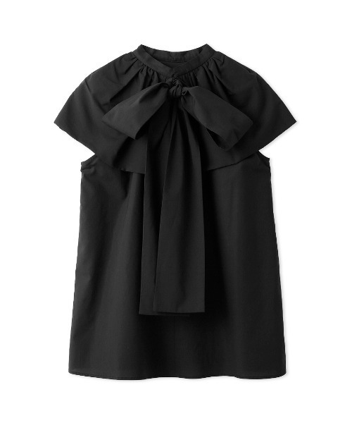 Mila Owen（ミラオーウェン）の「スタンドカラーラッフルボウタイブラウス【手洗い可能】（Tシャツ/カットソー・レディース・ドット/ホワイト/ブラック・1/0）」の13枚目の写真