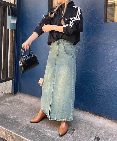 Futier land(フューティアランド)の「フロントスリットデニムロングスカート(デニムスカート・レディース・ライトブルー・MEDIUM/LARGE)」の9枚目の写真