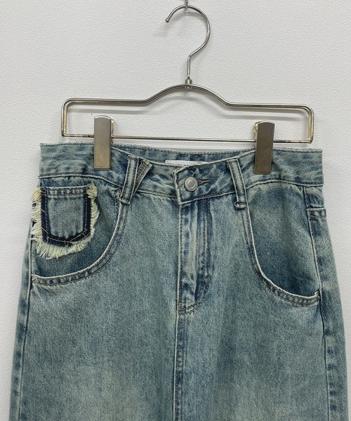 Futier land(フューティアランド)の「フロントスリットデニムロングスカート(デニムスカート・レディース・ライトブルー・MEDIUM/LARGE)」の15枚目の写真