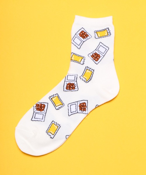 PUNYUS（プニュズ）の「フード総柄ソックス（ソックス/靴下・レディース・レッド/ブラウン/ブラック・FREE）」の10枚目の写真