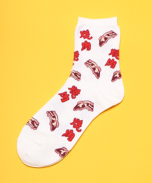 PUNYUS（プニュズ）の「フード総柄ソックス（ソックス/靴下・レディース・レッド/ブラウン/ブラック・FREE）」の11枚目の写真