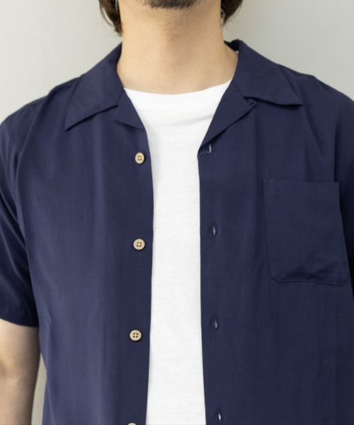 STYLEBLOCK（スタイルブロック）の「レーヨンオープンカラーシャツ（シャツ/ブラウス・メンズ・ピンク/ネイビー/カーキ/アイボリー・M/L/LL）」の12枚目の写真