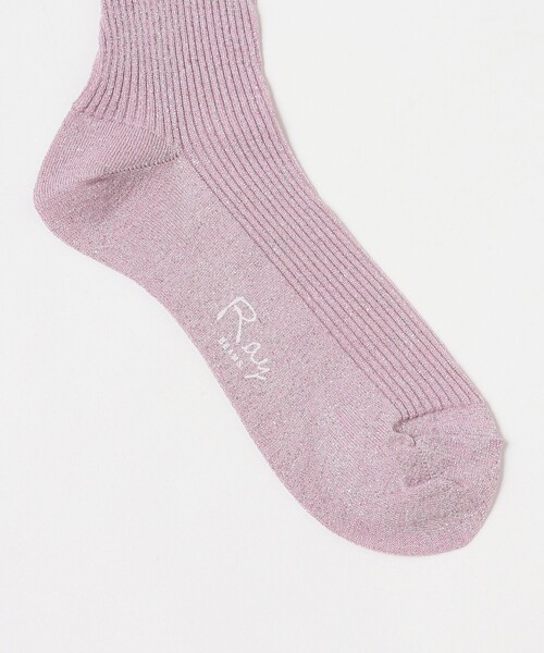 Ray BEAMS（レイビームス）の「グリッター ラメ リブ ソックス（ソックス/靴下・レディース・ブルー/シルバー/ピンク/ゴールド/ブラック/パープル/ダークブラウン/ワイン・ONE SIZE）」の10枚目の写真