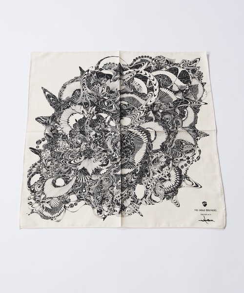 Lui's(ルイス)の「【THE INOUE BROTHERS / ザ・イノウエブラザーズ】TAKERU IWAZAKI Scarf Small(スカーフ)(バンダナ/スカーフ・メンズ・ホワイト・FREE)」の2枚目の写真