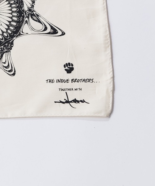 Lui's(ルイス)の「【THE INOUE BROTHERS / ザ・イノウエブラザーズ】TAKERU IWAZAKI Scarf Small(スカーフ)(バンダナ/スカーフ・メンズ・ホワイト・FREE)」の3枚目の写真
