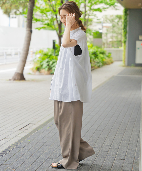Spick & Span(スピックアンドスパン)の「コットンリネンギャザーフレンチスリーブシャツ(シャツ/ブラウス・レディース・オレンジ/ネイビー/ホワイト/ベージュ・FREE)」の13枚目の写真
