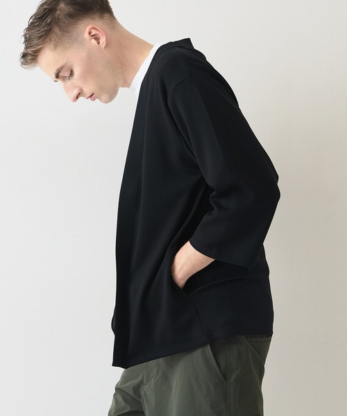 Blue Standard (ブルースタンダード)の「【BLUE STANDARD/ブルースタンダード】ふわとろタッチ COOLスムース ダンボール ボタンレスカーディガン トッパーカーデ 接触冷感 DRY ストレッチ(カーディガン/ボレロ・メンズ・ブラック/ネイビー/グレー/チャコールグレー・LARGE/X-LARGE/MEDIUM)」の11枚目の写真