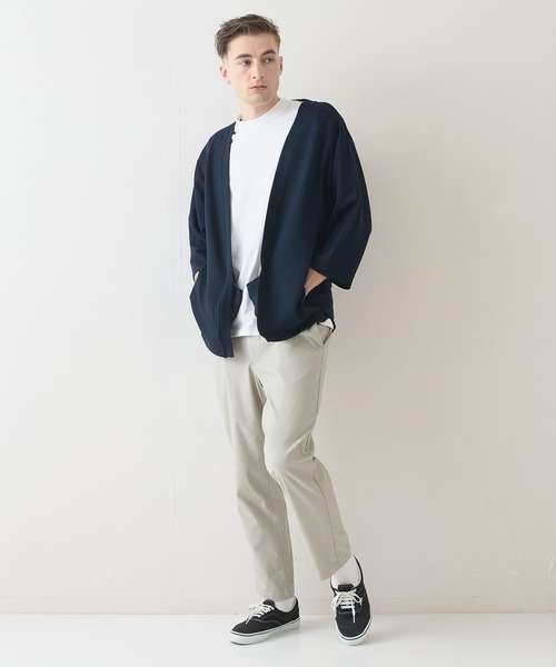 Blue Standard (ブルースタンダード)の「【BLUE STANDARD/ブルースタンダード】ふわとろタッチ COOLスムース ダンボール ボタンレスカーディガン トッパーカーデ 接触冷感 DRY ストレッチ(カーディガン/ボレロ・メンズ・ブラック/ネイビー/グレー/チャコールグレー・LARGE/X-LARGE/MEDIUM)」の20枚目の写真