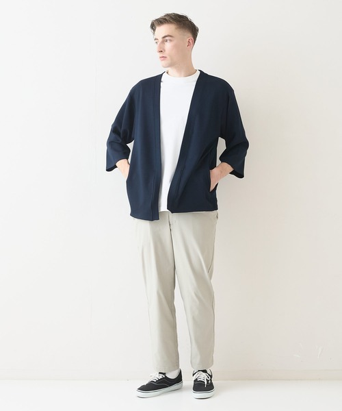 Blue Standard (ブルースタンダード)の「【BLUE STANDARD/ブルースタンダード】ふわとろタッチ COOLスムース ダンボール ボタンレスカーディガン トッパーカーデ 接触冷感 DRY ストレッチ(カーディガン/ボレロ・メンズ・ブラック/ネイビー/グレー/チャコールグレー・LARGE/X-LARGE/MEDIUM)」の21枚目の写真