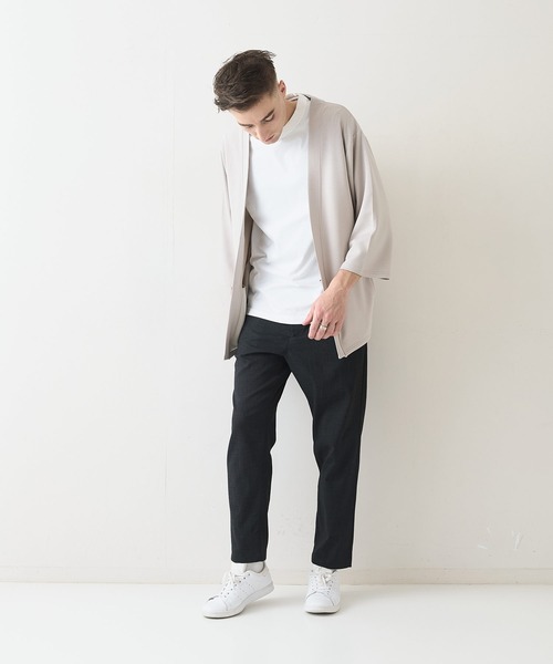 Blue Standard (ブルースタンダード)の「【BLUE STANDARD/ブルースタンダード】ふわとろタッチ COOLスムース ダンボール ボタンレスカーディガン トッパーカーデ 接触冷感 DRY ストレッチ(カーディガン/ボレロ・メンズ・ブラック/ネイビー/グレー/チャコールグレー・LARGE/X-LARGE/MEDIUM)」の13枚目の写真