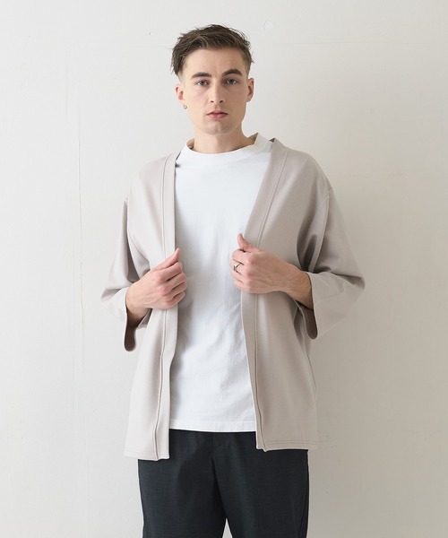 Blue Standard (ブルースタンダード)の「【BLUE STANDARD/ブルースタンダード】ふわとろタッチ COOLスムース ダンボール ボタンレスカーディガン トッパーカーデ 接触冷感 DRY ストレッチ(カーディガン/ボレロ・メンズ・ブラック/ネイビー/グレー/チャコールグレー・LARGE/X-LARGE/MEDIUM)」の15枚目の写真