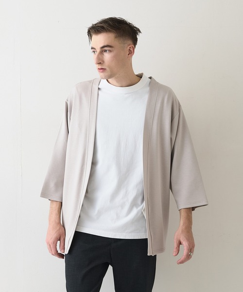 Blue Standard (ブルースタンダード)の「【BLUE STANDARD/ブルースタンダード】ふわとろタッチ COOLスムース ダンボール ボタンレスカーディガン トッパーカーデ 接触冷感 DRY ストレッチ(カーディガン/ボレロ・メンズ・ブラック/ネイビー/グレー/チャコールグレー・LARGE/X-LARGE/MEDIUM)」の17枚目の写真