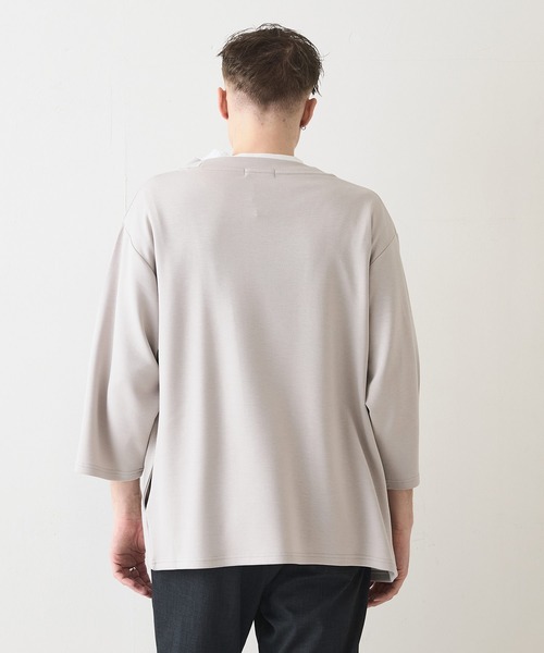 Blue Standard (ブルースタンダード)の「【BLUE STANDARD/ブルースタンダード】ふわとろタッチ COOLスムース ダンボール ボタンレスカーディガン トッパーカーデ 接触冷感 DRY ストレッチ(カーディガン/ボレロ・メンズ・ブラック/ネイビー/グレー/チャコールグレー・LARGE/X-LARGE/MEDIUM)」の19枚目の写真