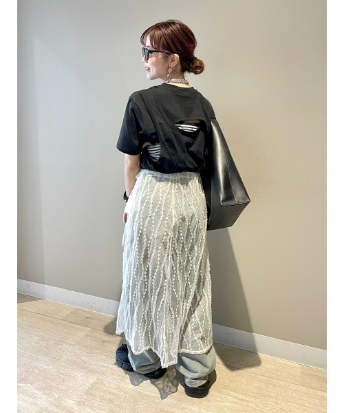 HEILIS（ヘイリス）の「レイヤードレーススカート / シアー ラップ
